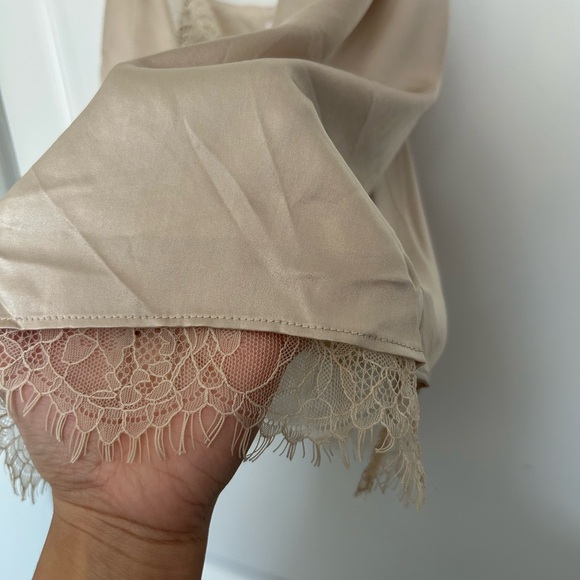 Cami NYC The Racer Lace Beige Lace 100% Silk Cami Top size medium 90s preppy - Picture 12 of 16